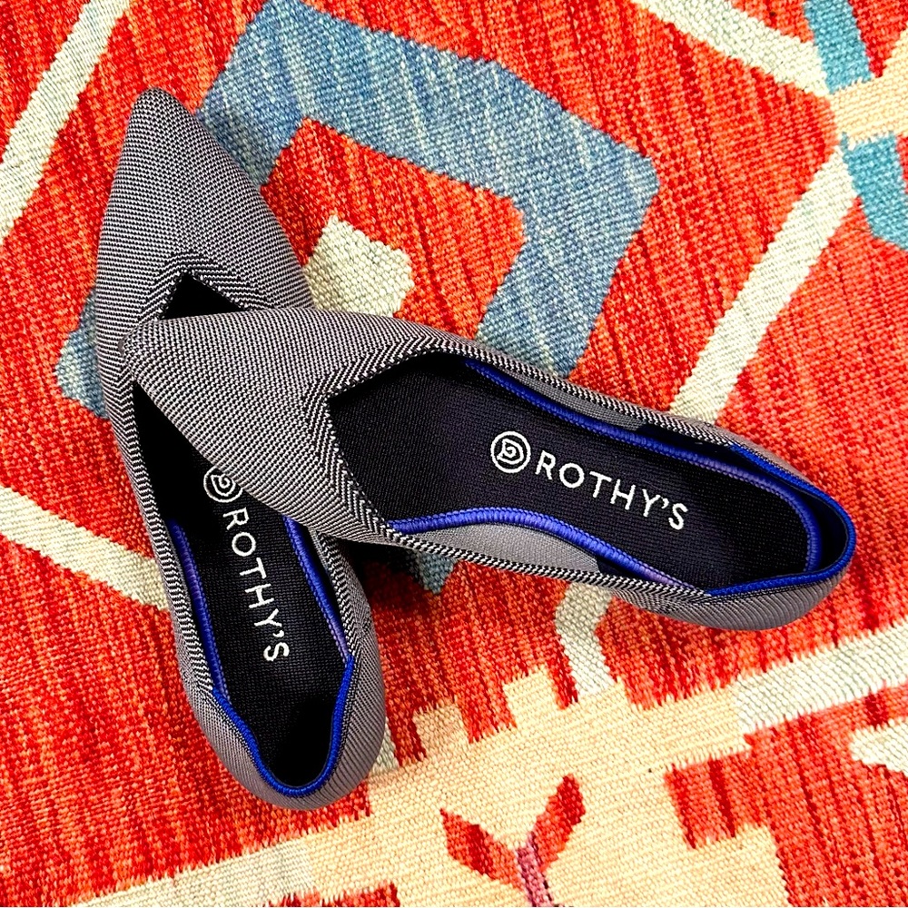Rothy’s The Point Herringbone Gray Flats